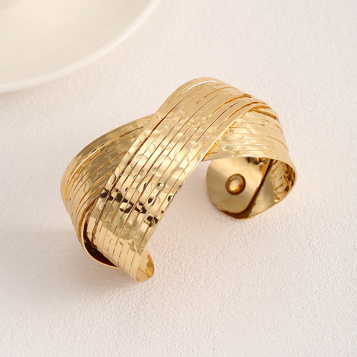 Ladies Open Bangle with Artistic Fold Design Land Girl