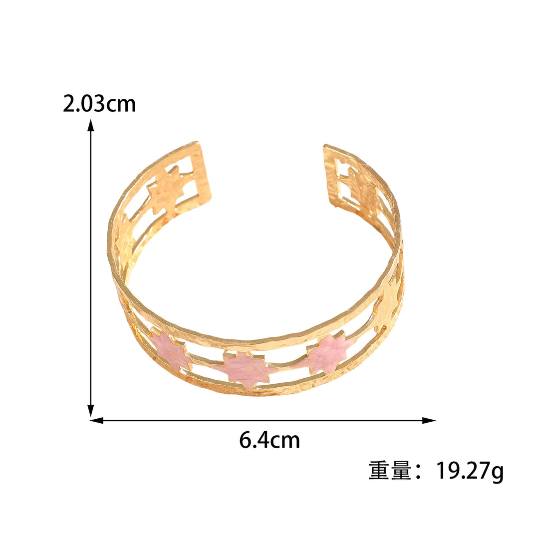 Women's Open Bangle with Elegant Leaf Design Land Girl