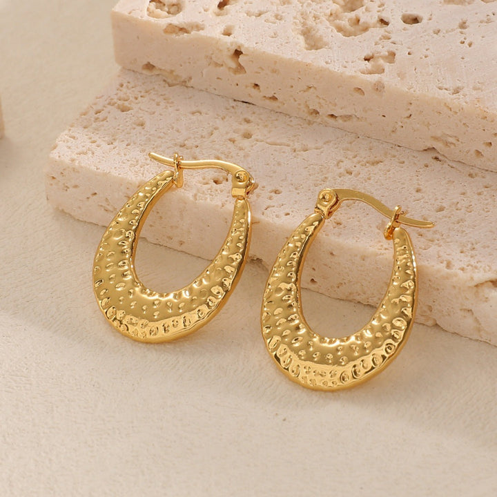 Women's Hanging Earrings with Integrated, Textured Design Land Girl