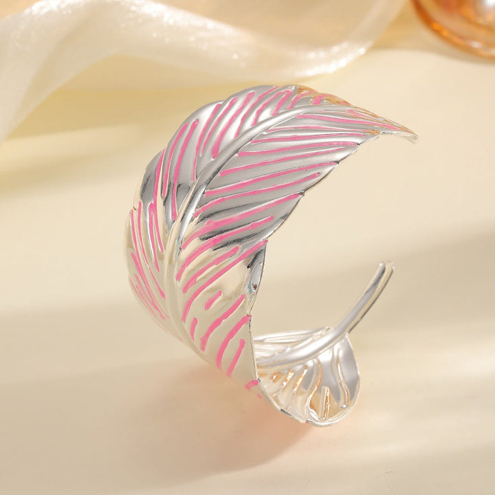 Ladies Open Cuff Bracelet in Tropical Leaf Design Land Girl