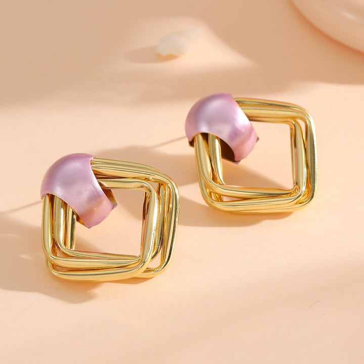 Women modern earrings with asymmetrical design Land Girl