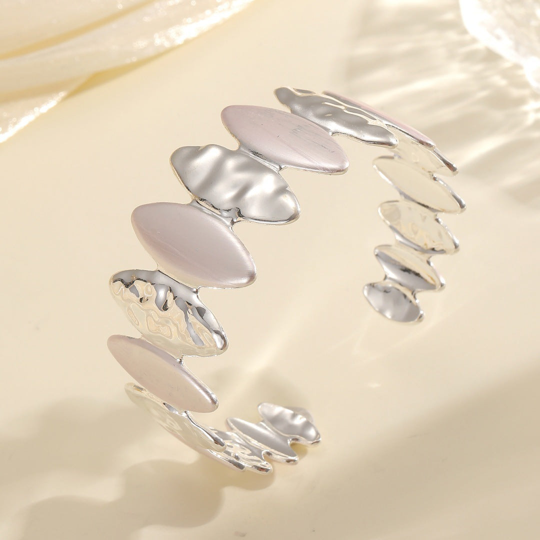 Women Open Bangle with Unique Textured Design Land Girl