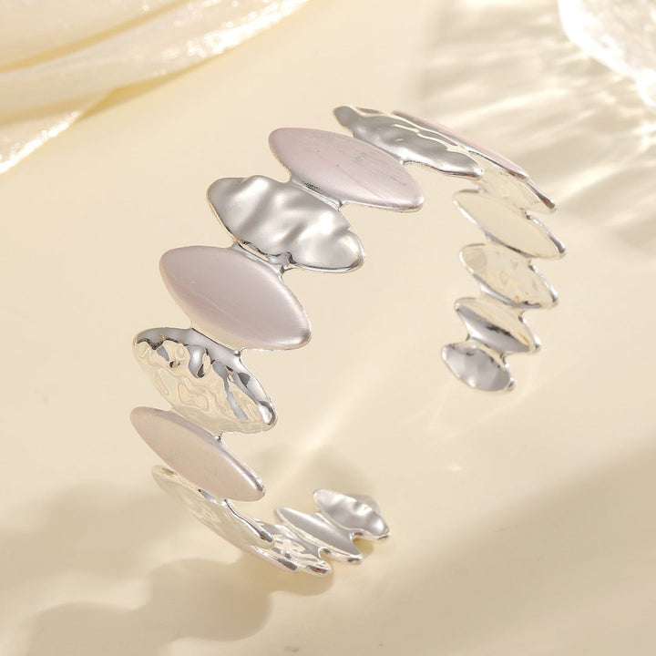 Women Open Bangle with Unique Textured Design Land Girl