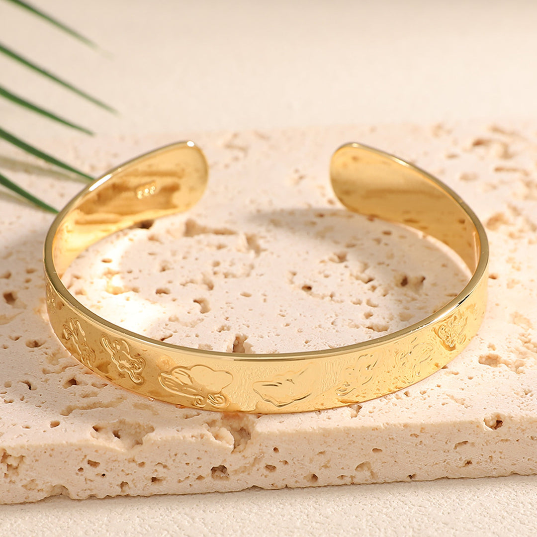 Ladies Open Bangle with Artistic Coral Pattern Land Girl