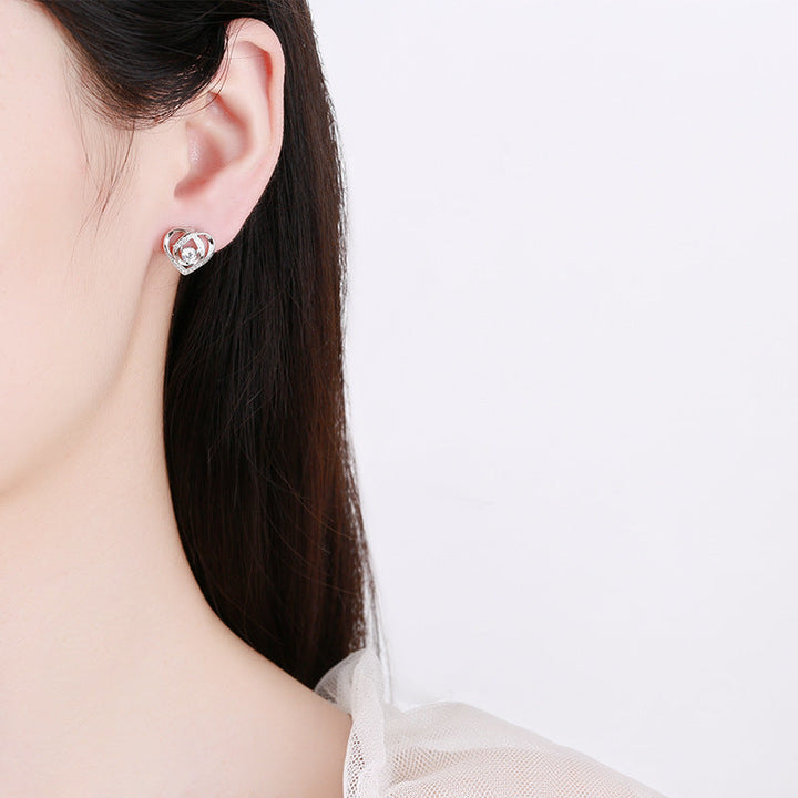 Women's earrings in elegant heart design with sparkling zirconia Land Girl