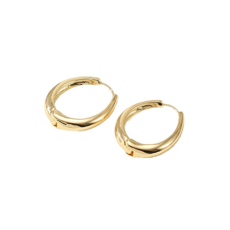 Women's Hoop Earrings with Elegant Curved Design Land Girl