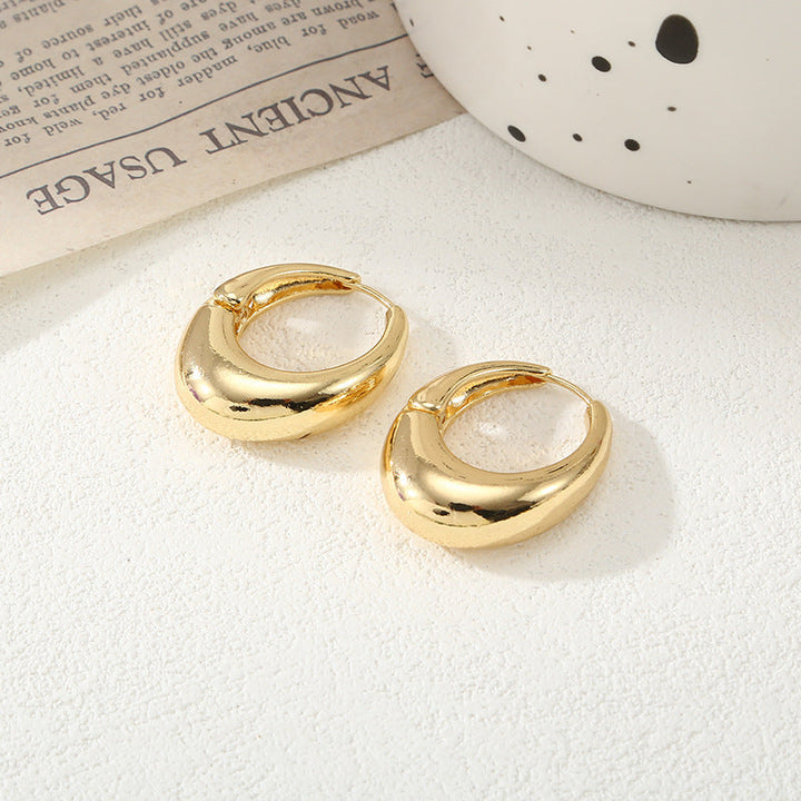 Women's Hoop Earrings with Elegant Curved Design Land Girl