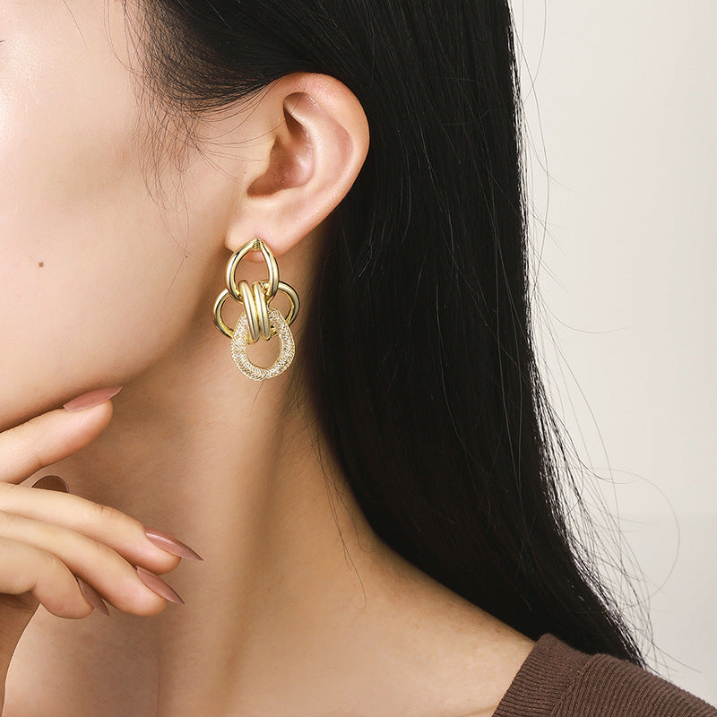 Women's Hanging Earrings with Luxurious, Sculptural Design Land Girl