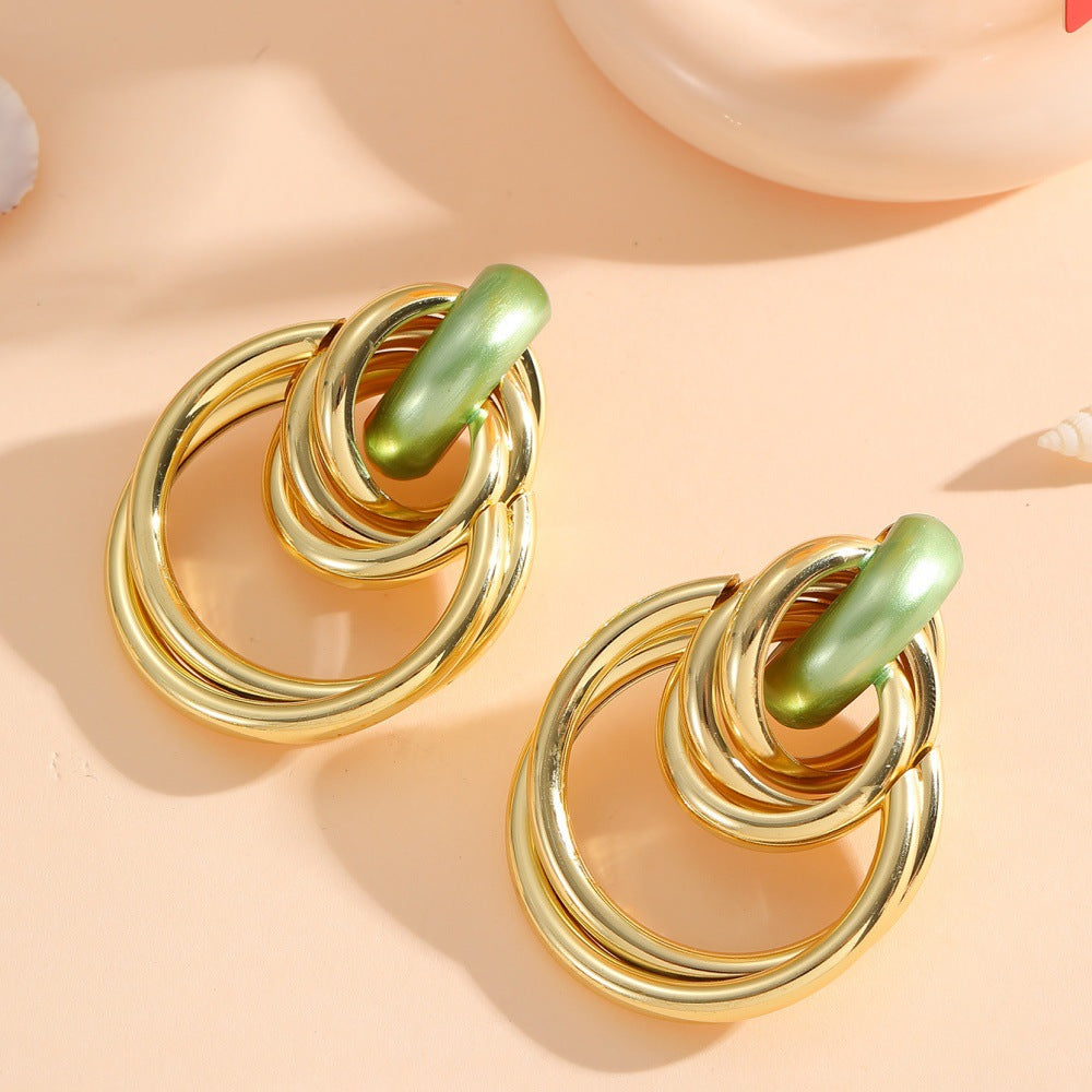 Women's Hanging Earrings with Elegant, Sculptural Design Land Girl