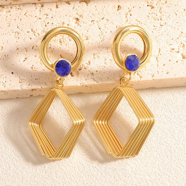 Women's Design Earrings with Geometric Wire Motif Land Girl