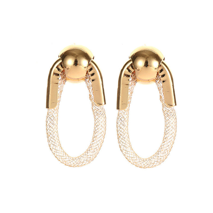 Ladies Hanging Earrings with Innovative, Gold-colored Design Land Girl
