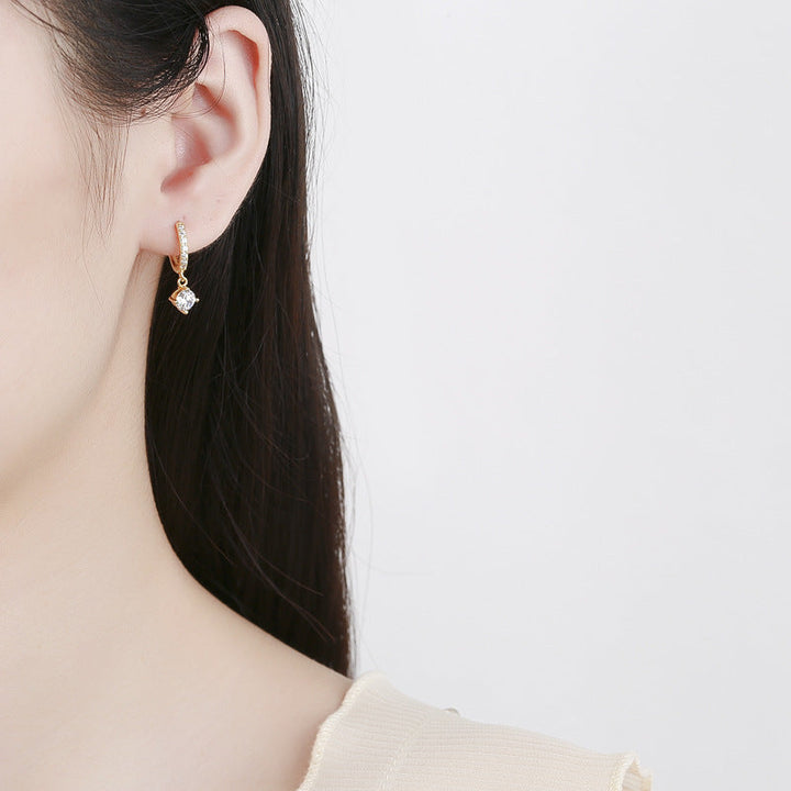 Ladies earrings with sparkling crystals and high-quality gold plating Land Girl