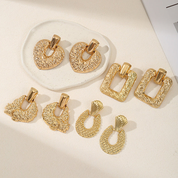 Ladies Hanging Earrings in Modern Rectangular Design Land Girl