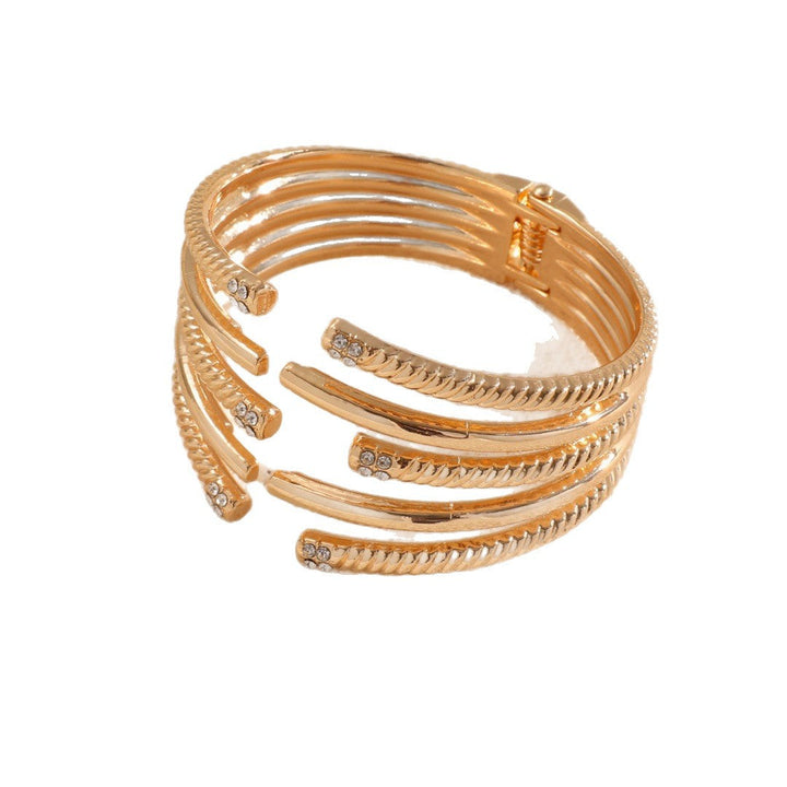Women's Open Bangle with Modern, Layered Design Land Girl