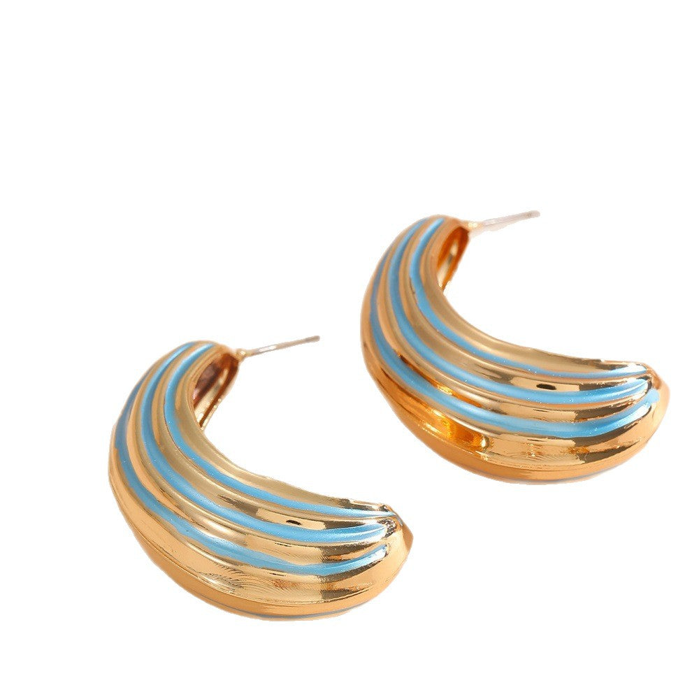 Women Hanging Earrings with Luxurious Gold and Pink Finish Land Girl