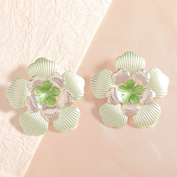 Ladies' flower earrings with intricate design and glossy accents Land Girl