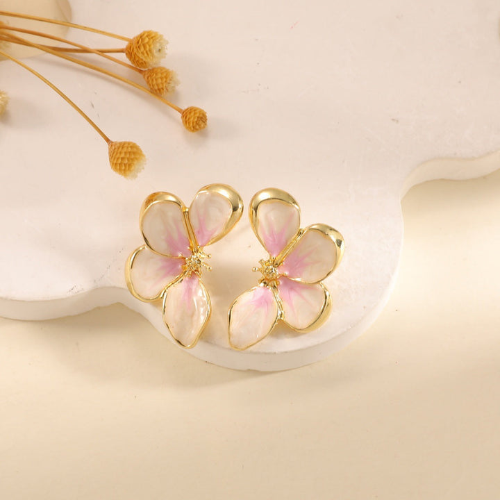 Women's ear clips in elegant floral design with a glossy coating Land Girl