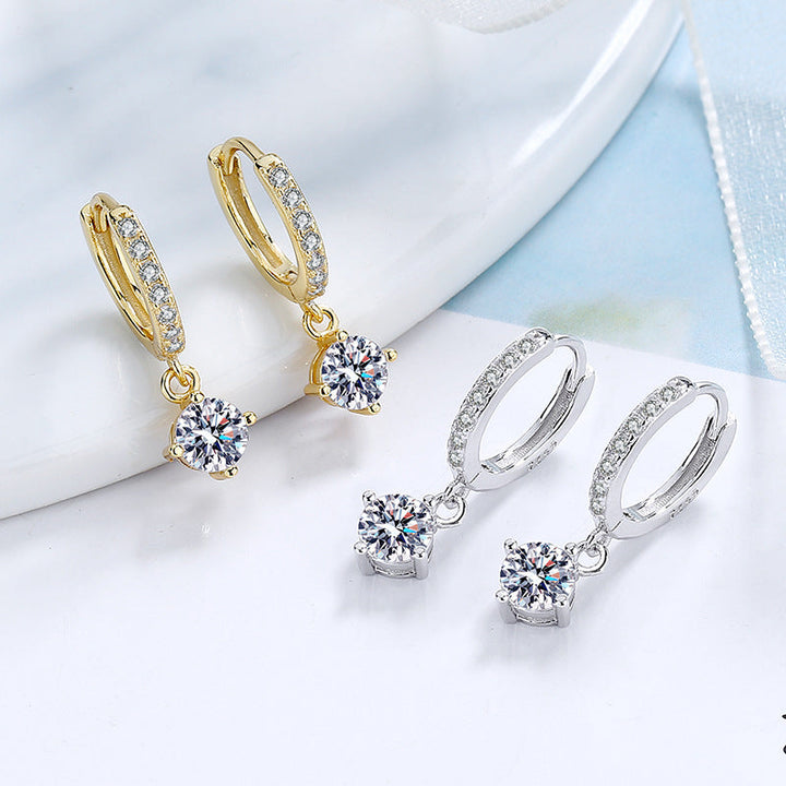 Ladies earrings with sparkling crystals and high-quality gold plating Land Girl