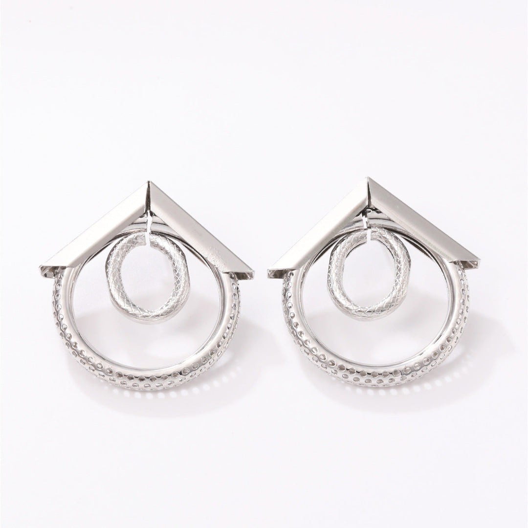 Women's Hanging Earrings with Elegant, Curved Ring Design Land Girl