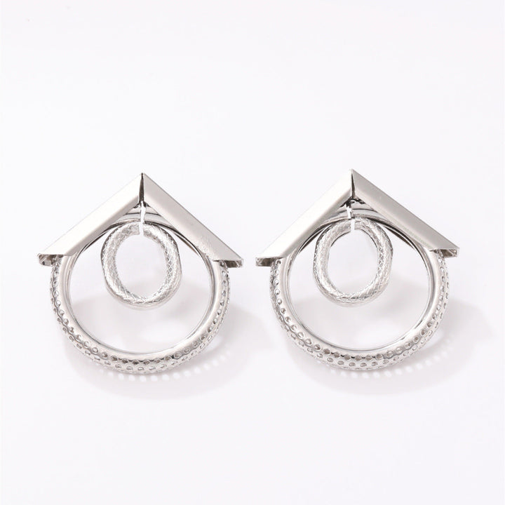 Women's Hanging Earrings with Elegant, Curved Ring Design Land Girl