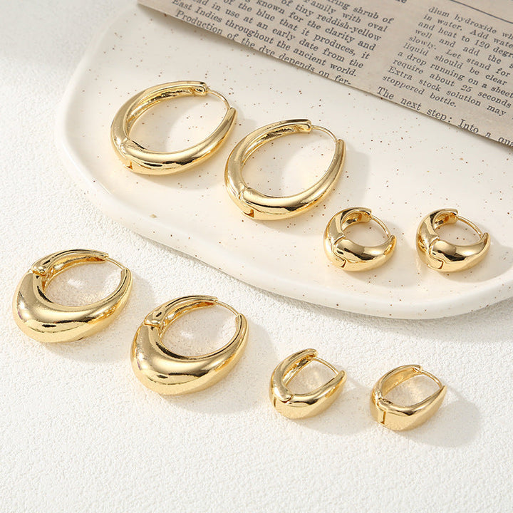 Women's Hoop Earrings with Elegant Curved Design Land Girl