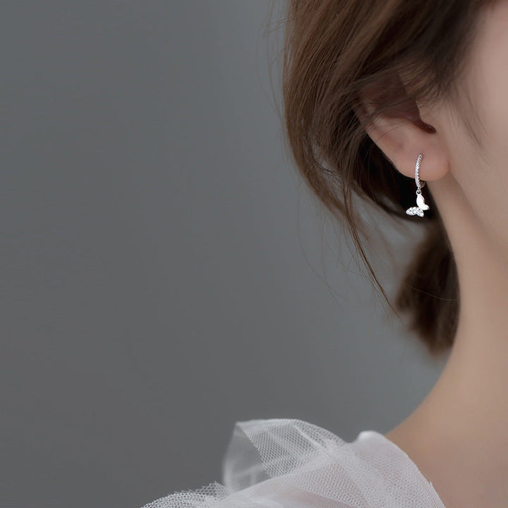 Ladies earrings with elegant butterfly design and sparkling details Land Girl