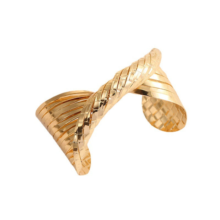 Ladies Open Bangle with Artistic Fold Design Land Girl