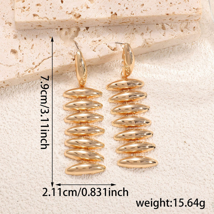 Ladies Hanging Earrings in Modern Spiral Design Land Girl