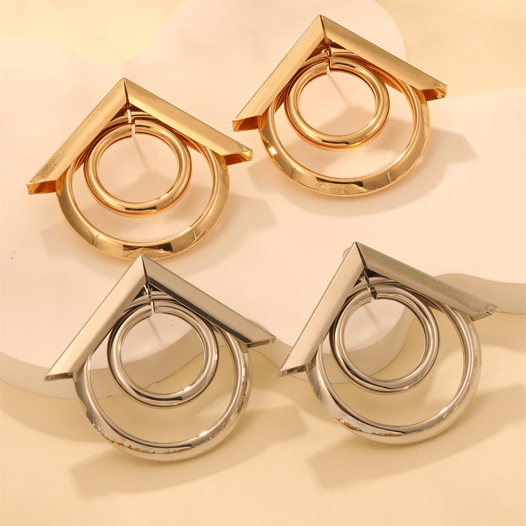 Women's Hanging Earrings with Elegant, Curved Ring Design Land Girl