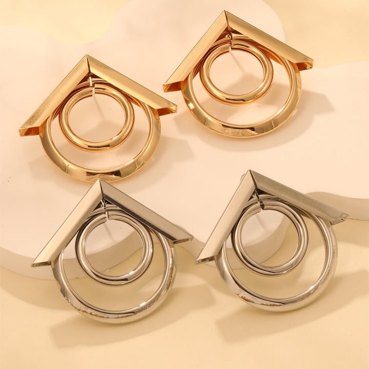Women's Hanging Earrings with Elegant, Curved Ring Design Land Girl