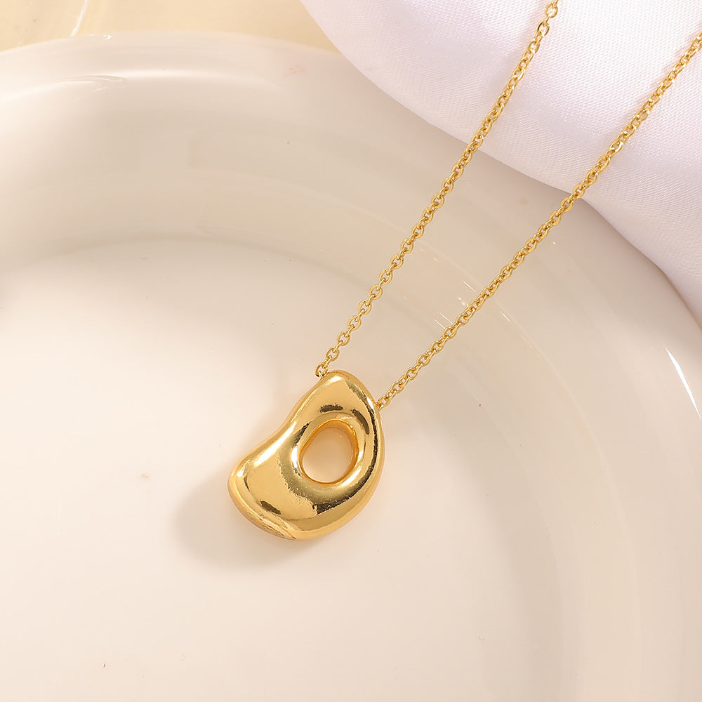 Women's necklace with curved letter pendant Land Girl