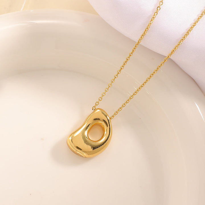 Women's necklace with curved letter pendant Land Girl
