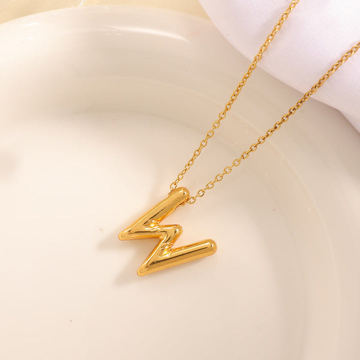 Women's necklace with curved letter pendant Land Girl