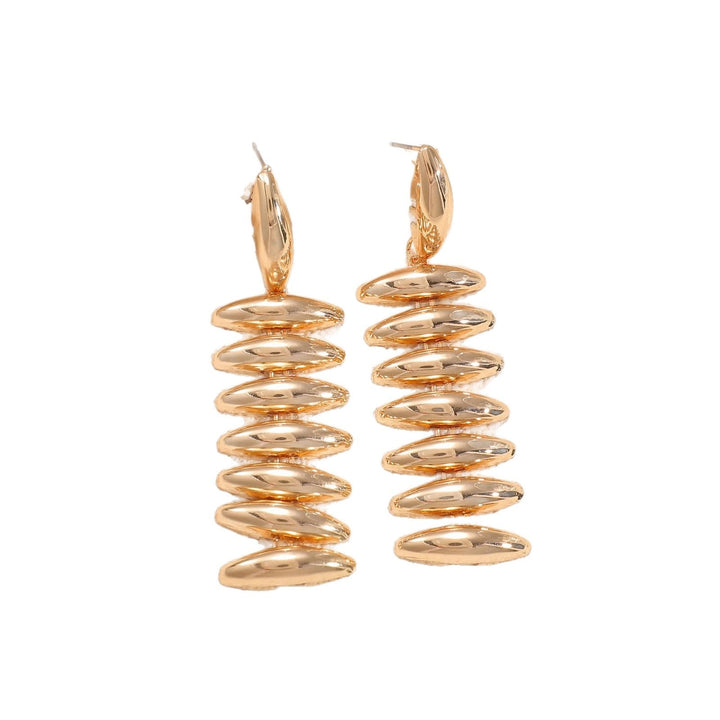 Ladies Hanging Earrings in Modern Spiral Design Land Girl