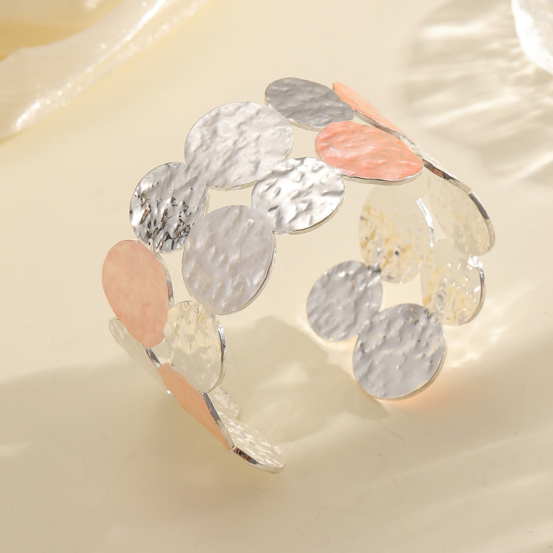 Ladies Open Bangle with Intricate Circle Design Land Girl
