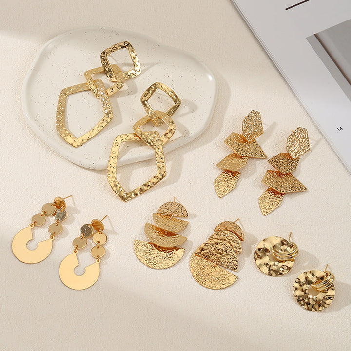 Women's elegant earrings with rustic, folded design Land Girl