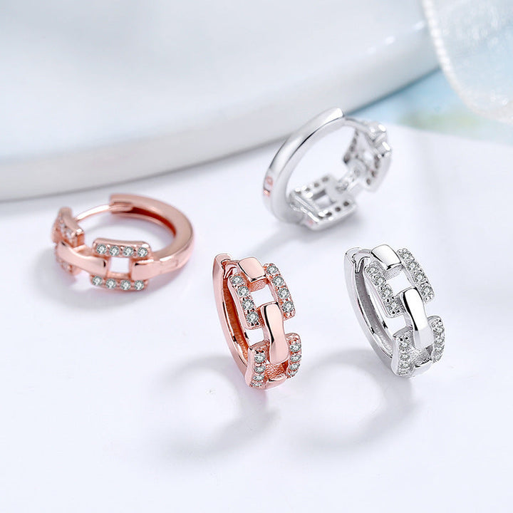 Ladies earrings with sparkling zirconia and modern design Land Girl