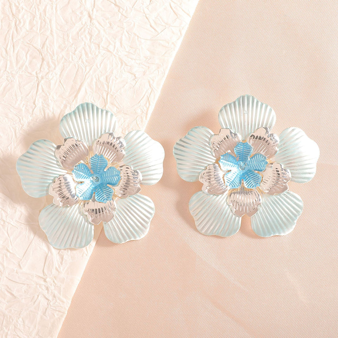 Ladies' flower earrings with intricate design and glossy accents Land Girl