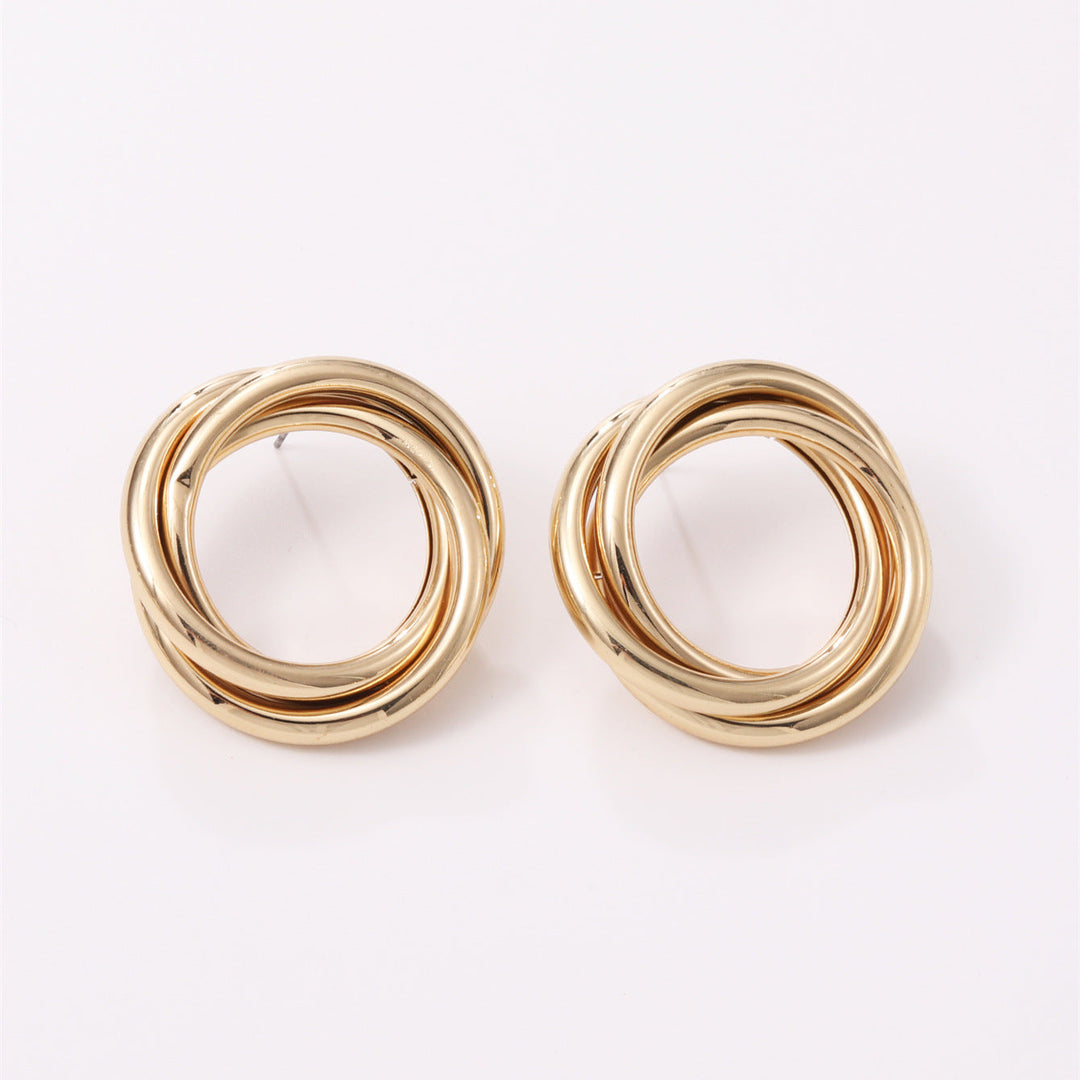 Women's Hanging Earrings with Elegant, Curved Ring Design Land Girl