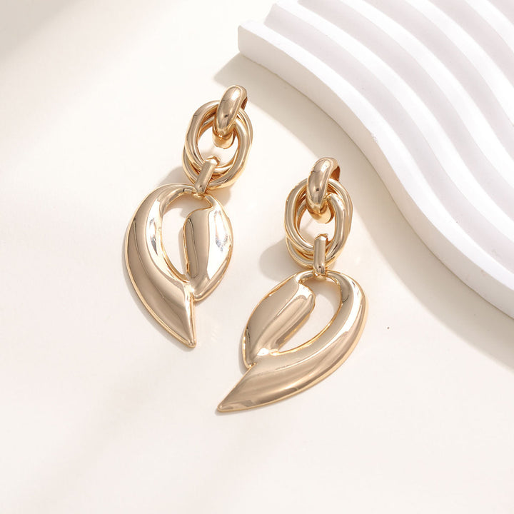 Women's Elegant Statement Earrings with Leaf Design Land Girl