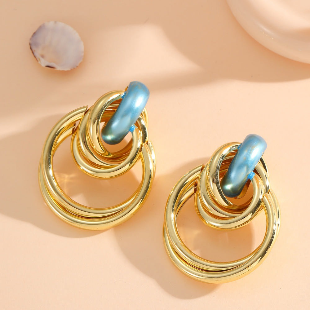 Women's Hanging Earrings with Elegant, Sculptural Design Land Girl