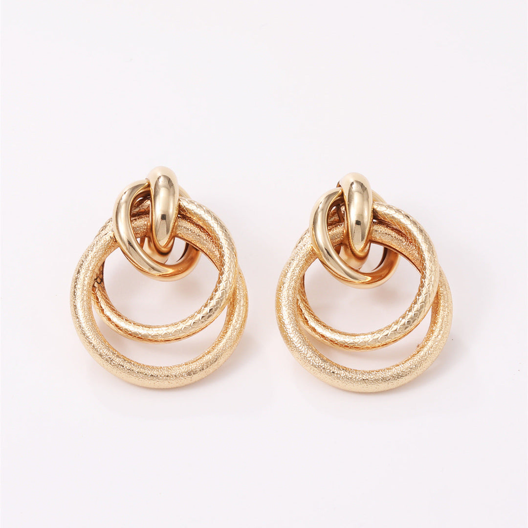 Women's Hanging Earrings with Elegant, Curved Ring Design Land Girl