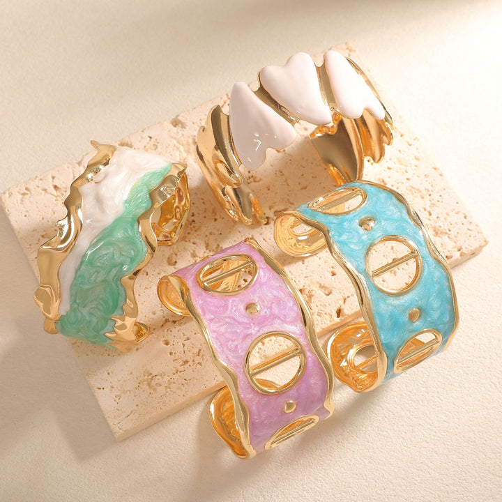 Women Open Cuff Bracelet with Artistic Snake Design Land Girl