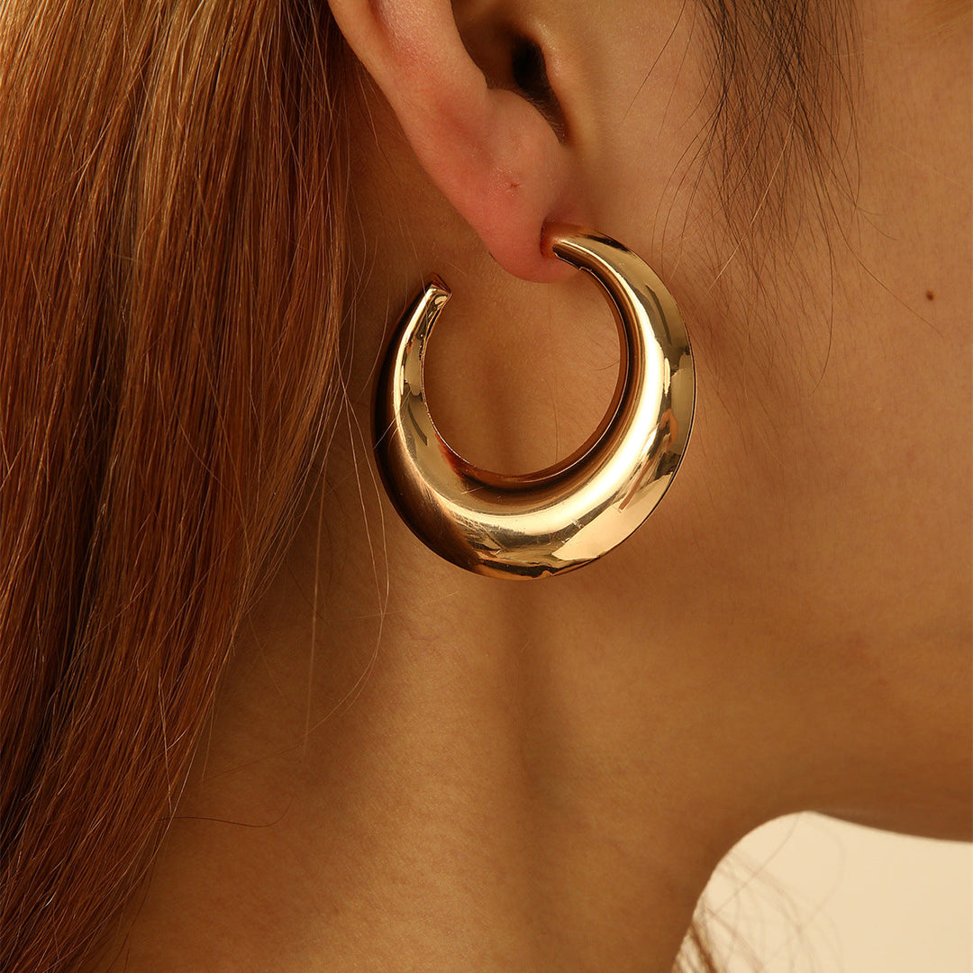 Women's Hanging Earrings in Modern Crescent Design Land Girl