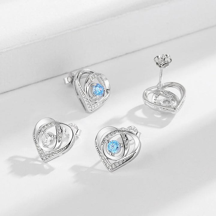 Women's earrings in elegant heart design with sparkling zirconia Land Girl