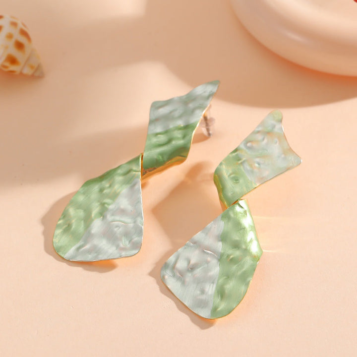 Ladies earrings in modern disc design Land Girl