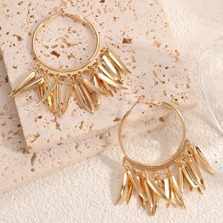 Women Hanging Earrings with Elegant Decorative Leaf Design Land Girl