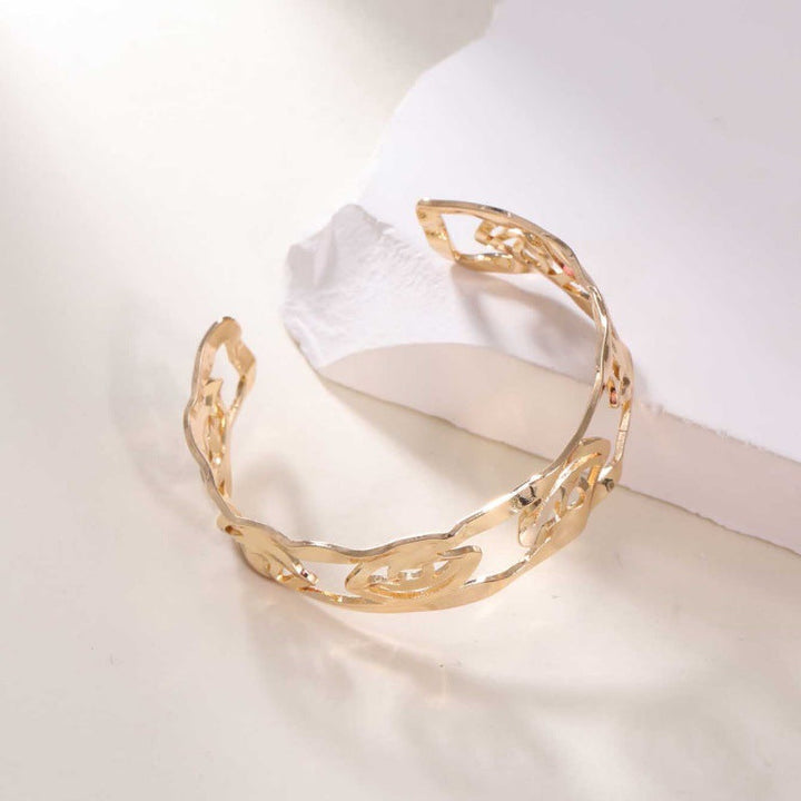 Women's Open Bangle in Modern Bamboo Design Land Girl