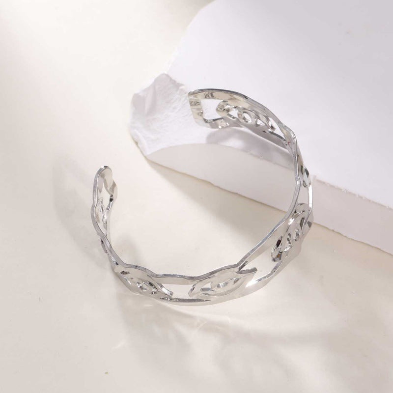 Women's Open Bangle in Modern Bamboo Design Land Girl