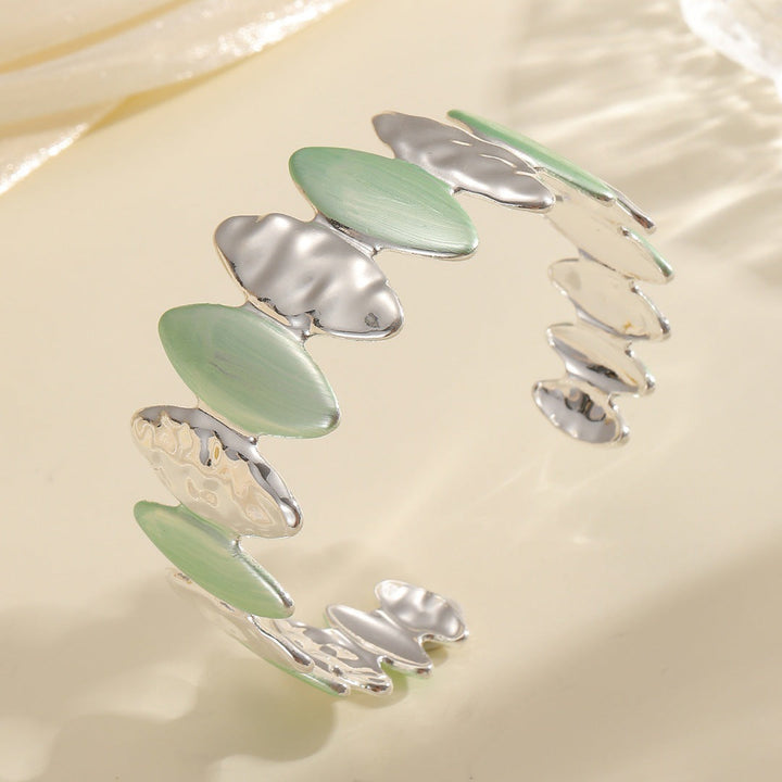 Women Open Bangle with Unique Textured Design Land Girl